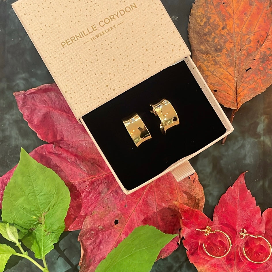 Pernille Corydon Large Reflection Hoops / Forgyldt