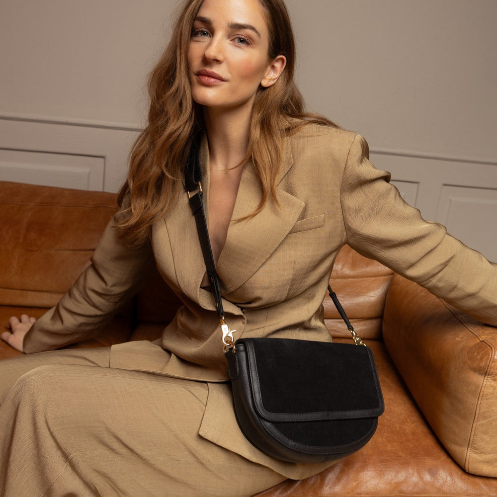 Re-Designed Big Lima Taske / Black Suede