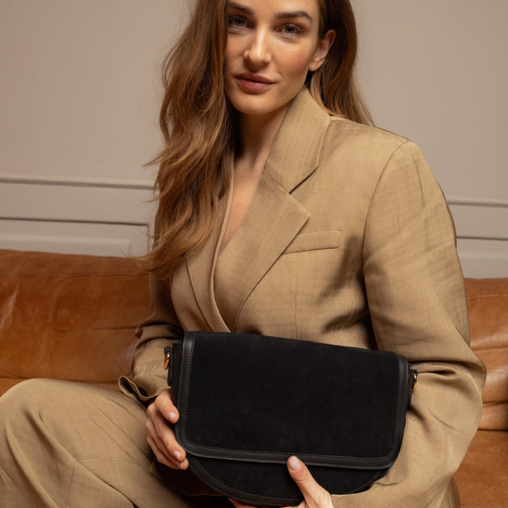 Re-Designed Big Lima Taske / Black Suede