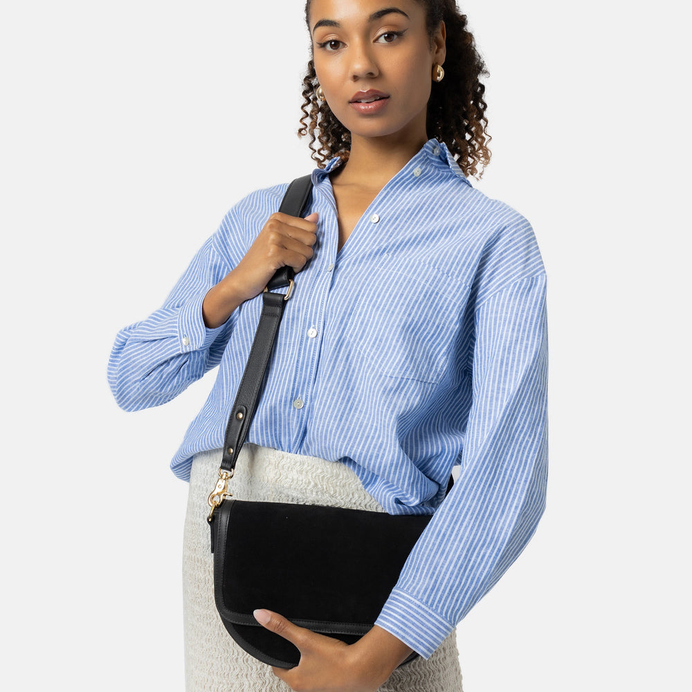 Re-Designed Big Lima Taske / Black Suede