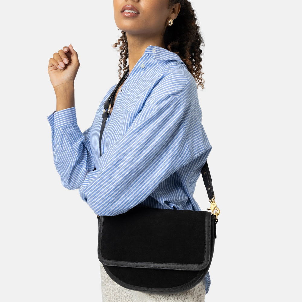 Re-Designed Big Lima Taske / Black Suede