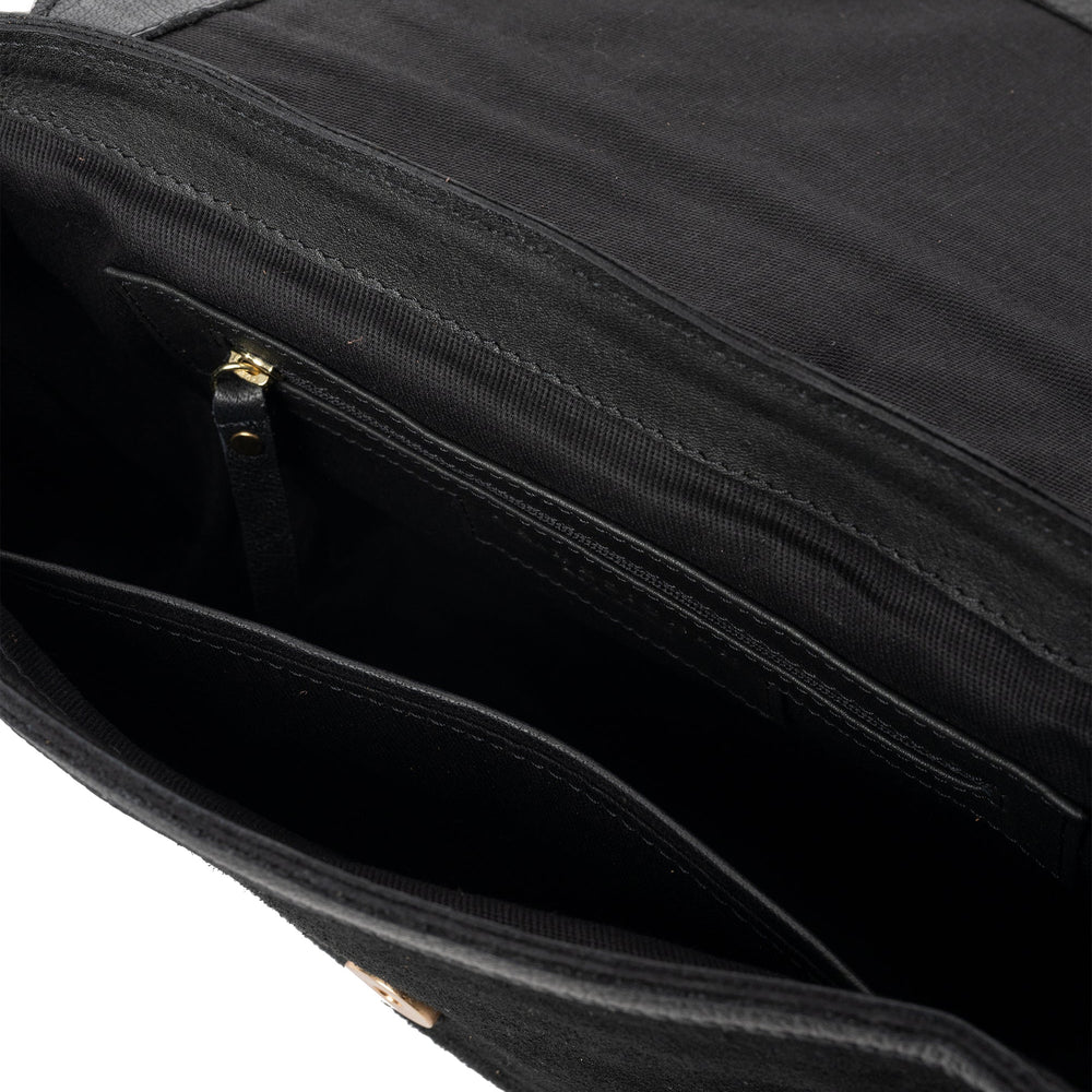 Re-Designed Big Lima Taske / Black Suede