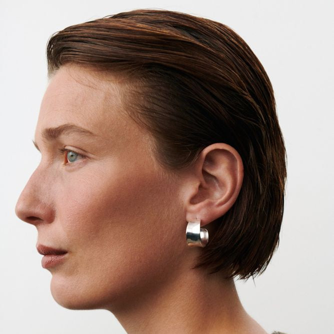 Pernille Corydon Large Reflection Hoops / Sølvfarvet