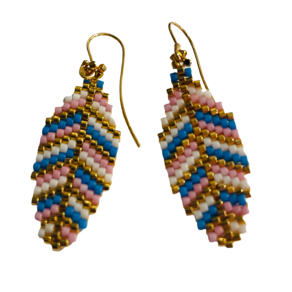 Adele Cph Small Leaf Ørekroge / Blå & Lyserød