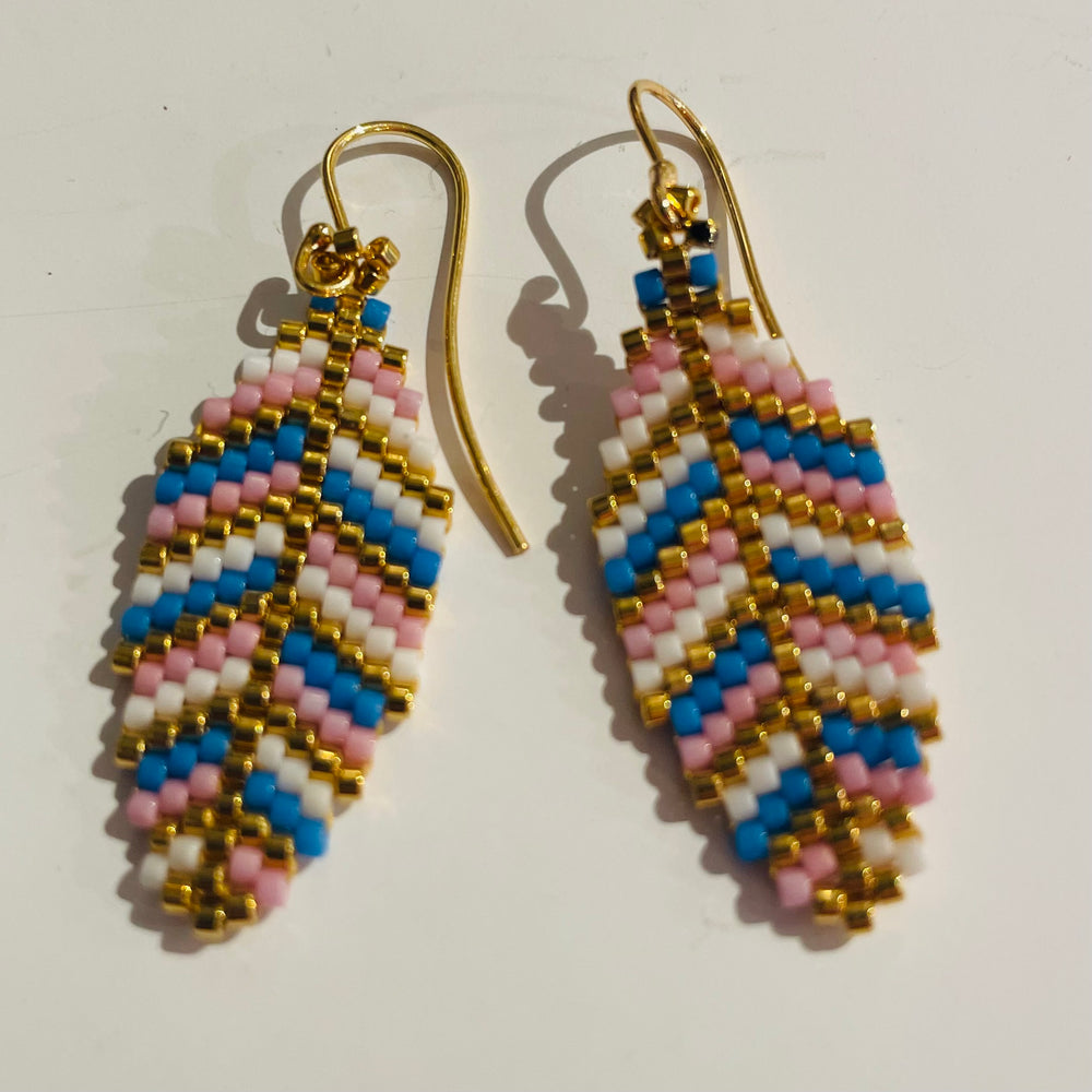 Adele Cph Small Leaf Ørekroge / Blå & Lyserød