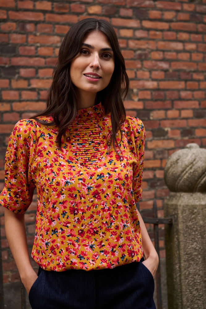 Tolsing Tie Vendeskjorte / Yellow Flowers