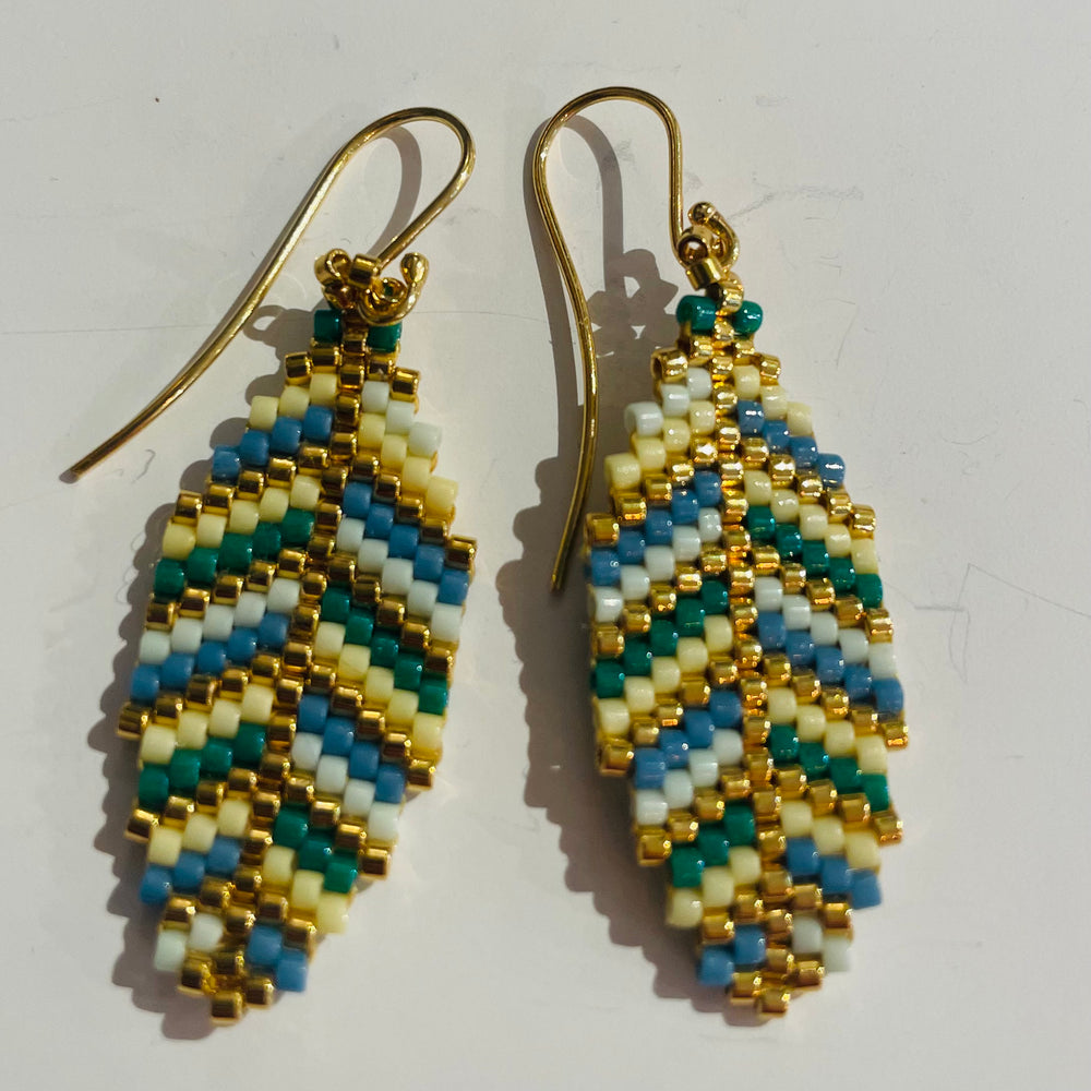 Adele Cph Small Leaf Ørekroge / Grøn & Gul