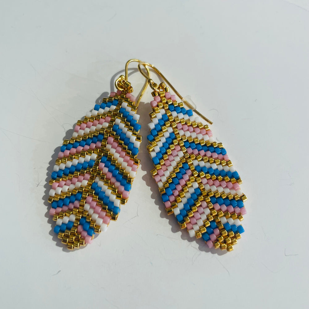 Adele Cph Large Leaf Ørekroge / Blå & Lyserød