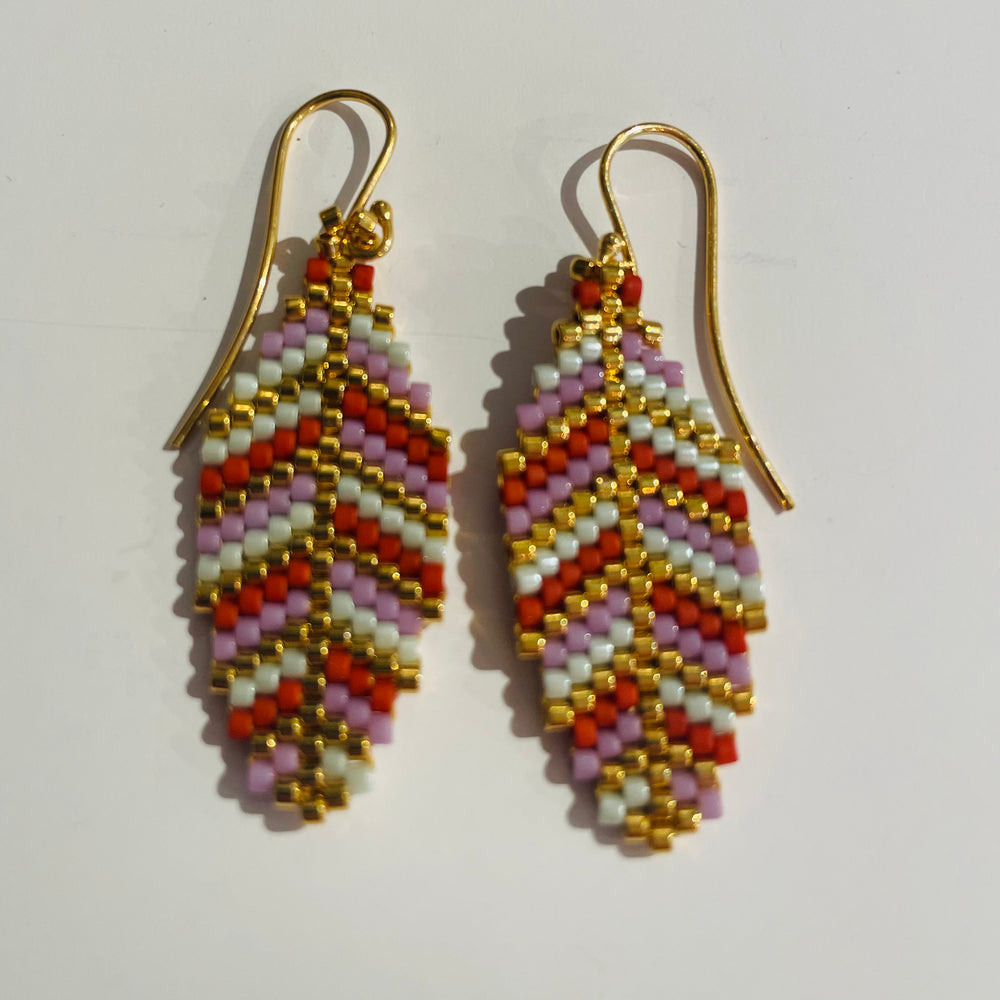 Adele Cph Small Leaf Ørekroge / Rustrød & Rosa