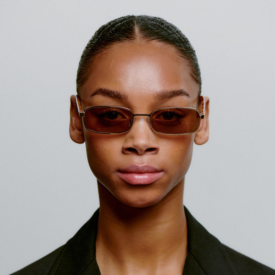 A. Kjærbede Noah Solbrille / Gold Burnt Amber