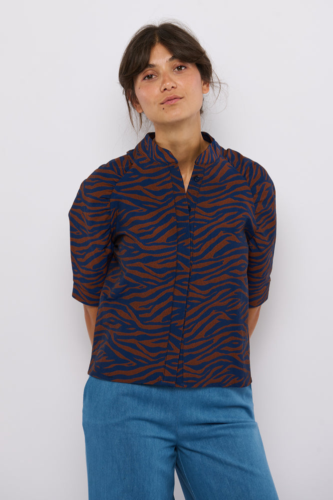 Tolsing Frida Skjorte / Brown & Blue