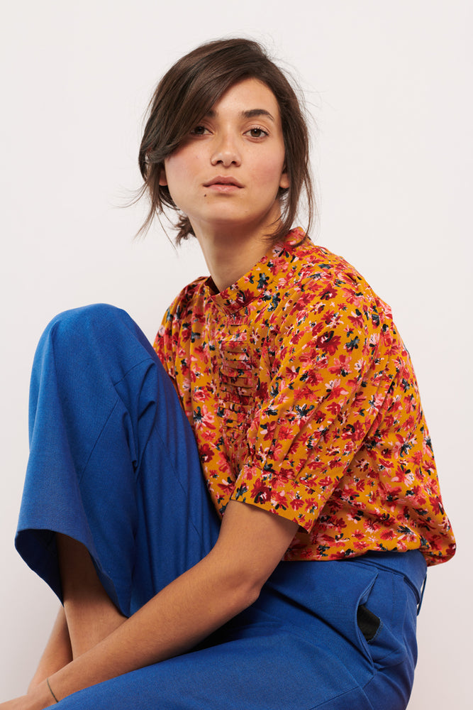 Tolsing Tie Vendeskjorte / Yellow Flowers