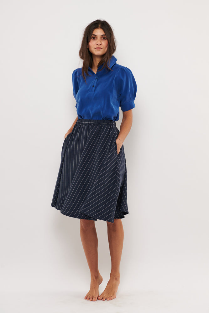 Tolsing Carol Skirt / Navy Stripes