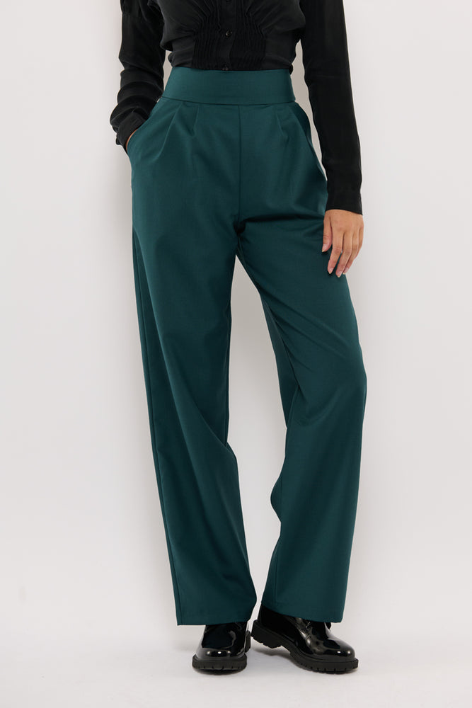 Sophia Lee Abigale Pants / Petrol green wool