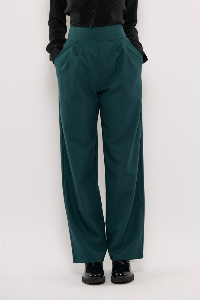 Sophia Lee Abigale Pants / Petrol green wool