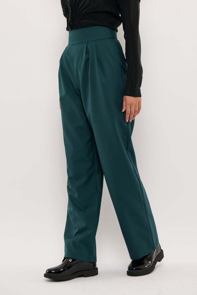 Sophia Lee Abigale Pants / Petrol green wool
