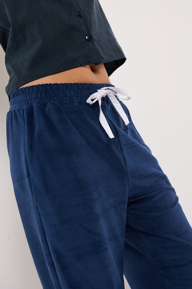 Sophia Lee Saga Jogging pants / Dusty blue velour