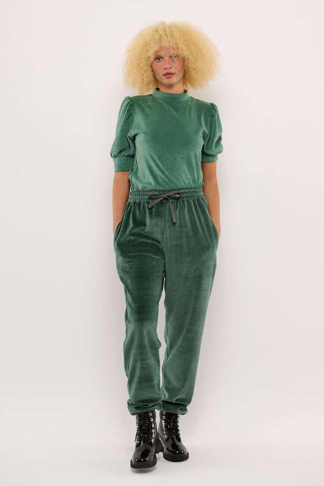 Sophia Lee Saga Jogging pants / Mint petrol velour