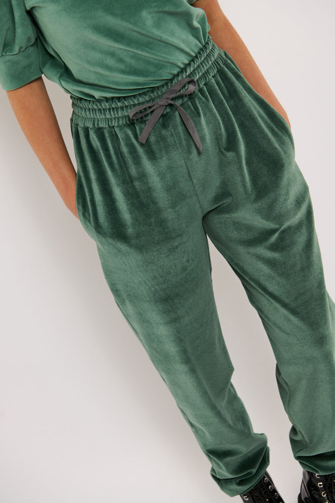 Sophia Lee Saga Jogging pants / Mint petrol velour