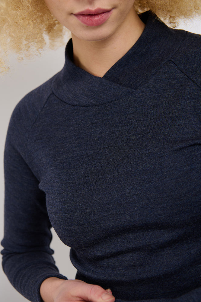 Sophia Lee Lucy Blouse / Blue melange wool