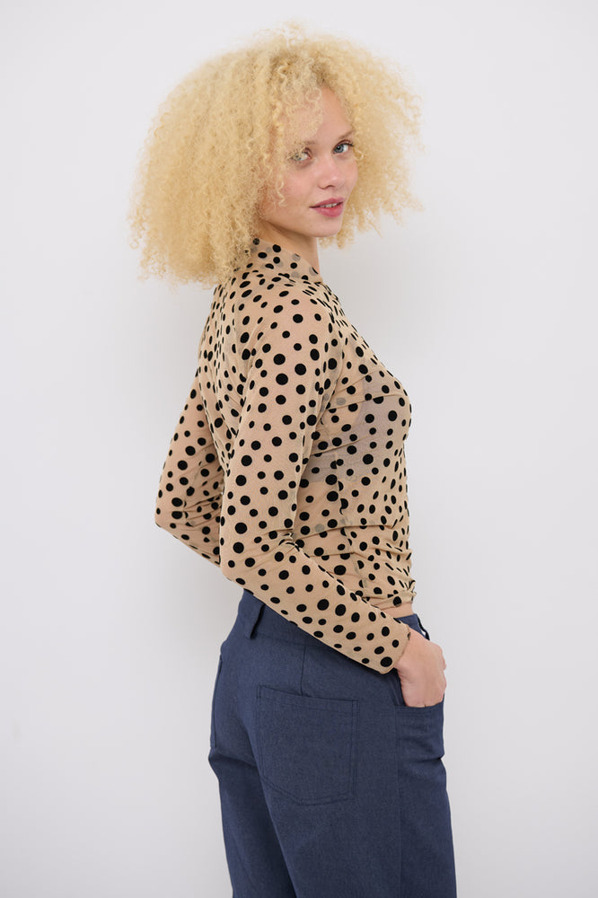 Sophia Lee Lucy Blouse / Nude & black dots