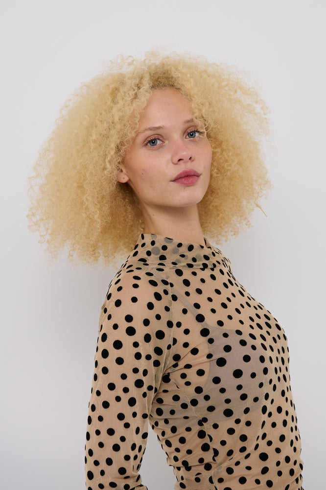 Sophia Lee Lucy Blouse / Nude & black dots