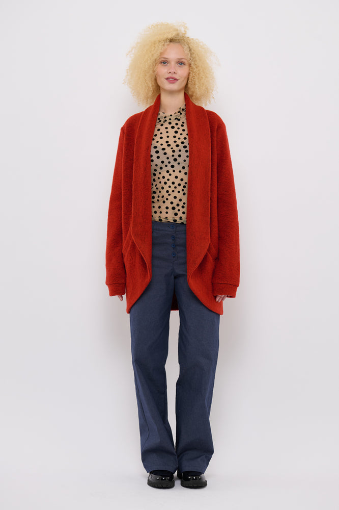 Sophia Lee Lauren Cardigan Long / Okker havane wool