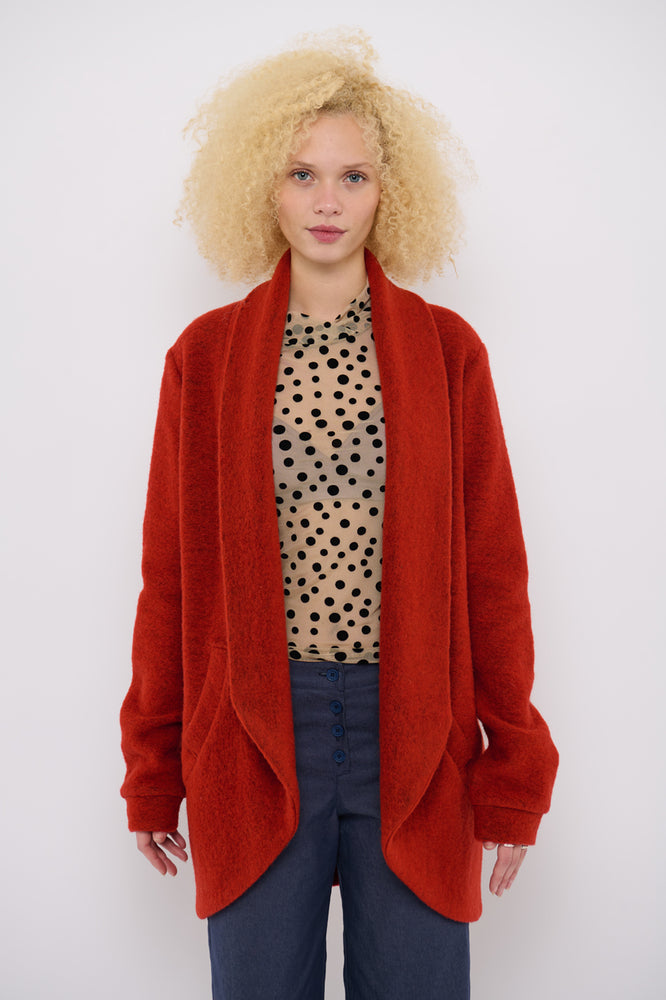 Sophia Lee Lauren Cardigan Long / Okker havane wool