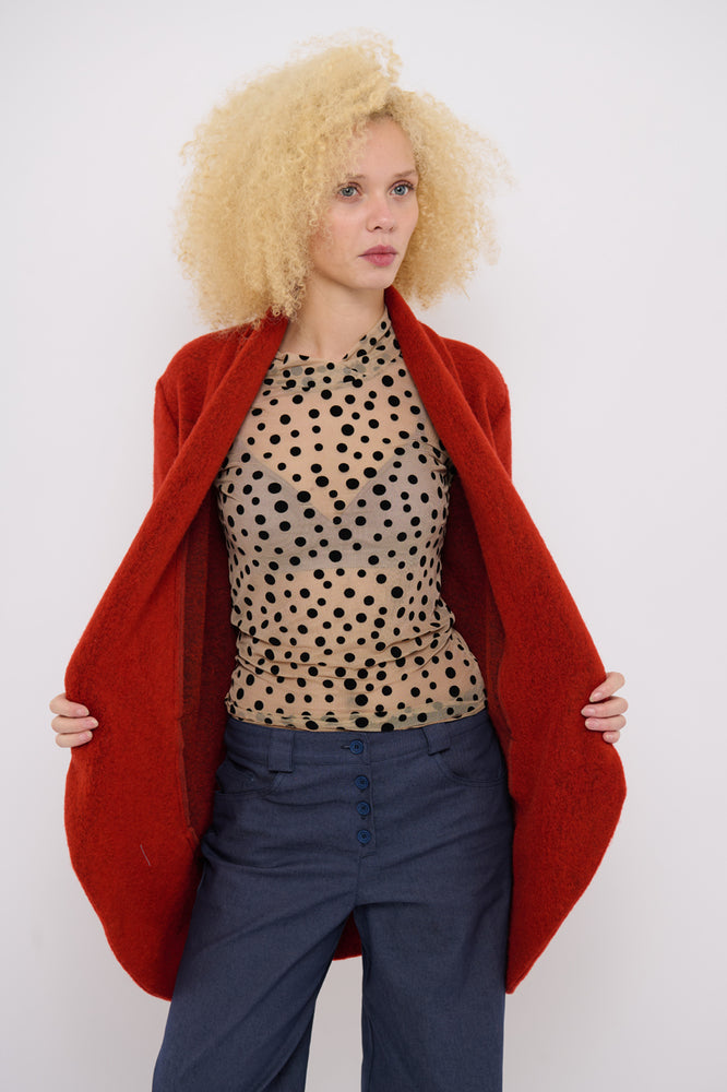Sophia Lee Lauren Cardigan Long / Okker havane wool