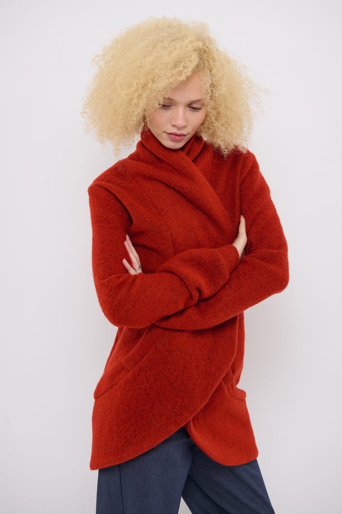 Sophia Lee Lauren Cardigan Long / Okker havane wool