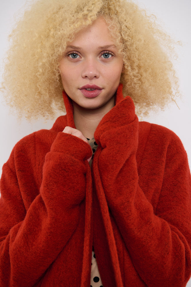 Sophia Lee Lauren Cardigan Long / Okker havane wool