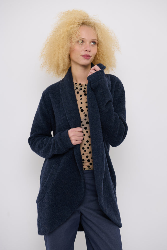 Sophia Lee Lauren Cardigan Long / Denim blue wool