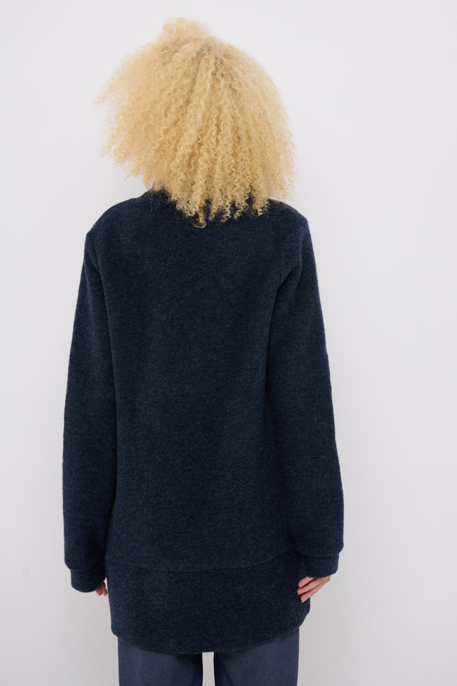 Sophia Lee Lauren Cardigan Long / Denim blue wool