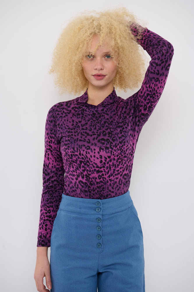 Sophia Lee Lucy Blouse / Purple leopard