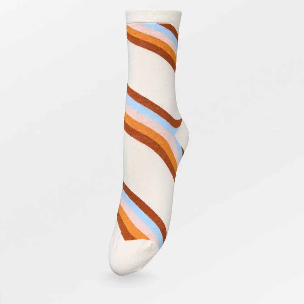 Beck Söndergaard Oblique Striped Sock / Birch White
