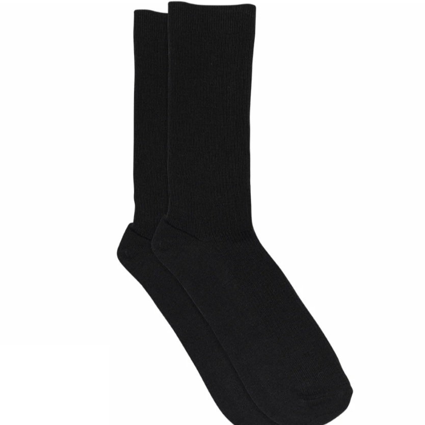 MP Uld Rib Strømpe  / Black (#50102)