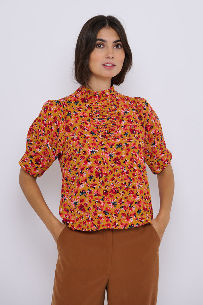 Tolsing Tie Vendeskjorte / Yellow Flowers