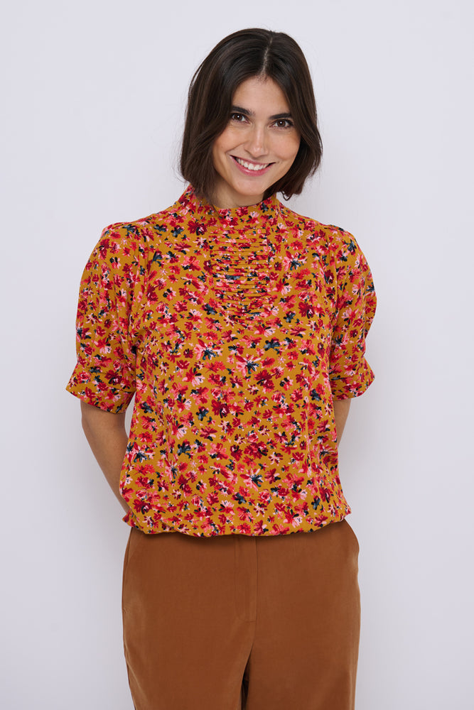 Tolsing Tie Vendeskjorte / Yellow Flowers