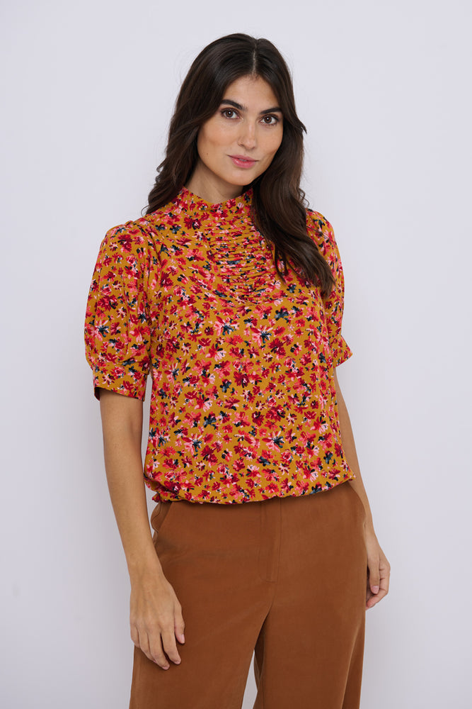 Tolsing Tie Vendeskjorte / Yellow Flowers