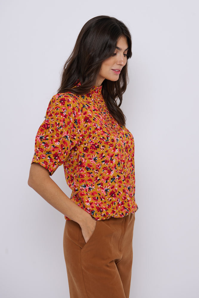 Tolsing Tie Vendeskjorte / Yellow Flowers