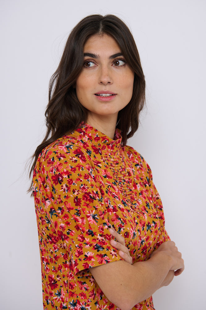 Tolsing Tie Vendeskjorte / Yellow Flowers