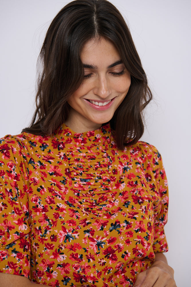 Tolsing Tie Vendeskjorte / Yellow Flowers