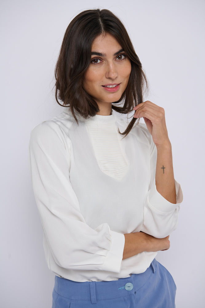 Tolsing Tine Vendeskjorte / White