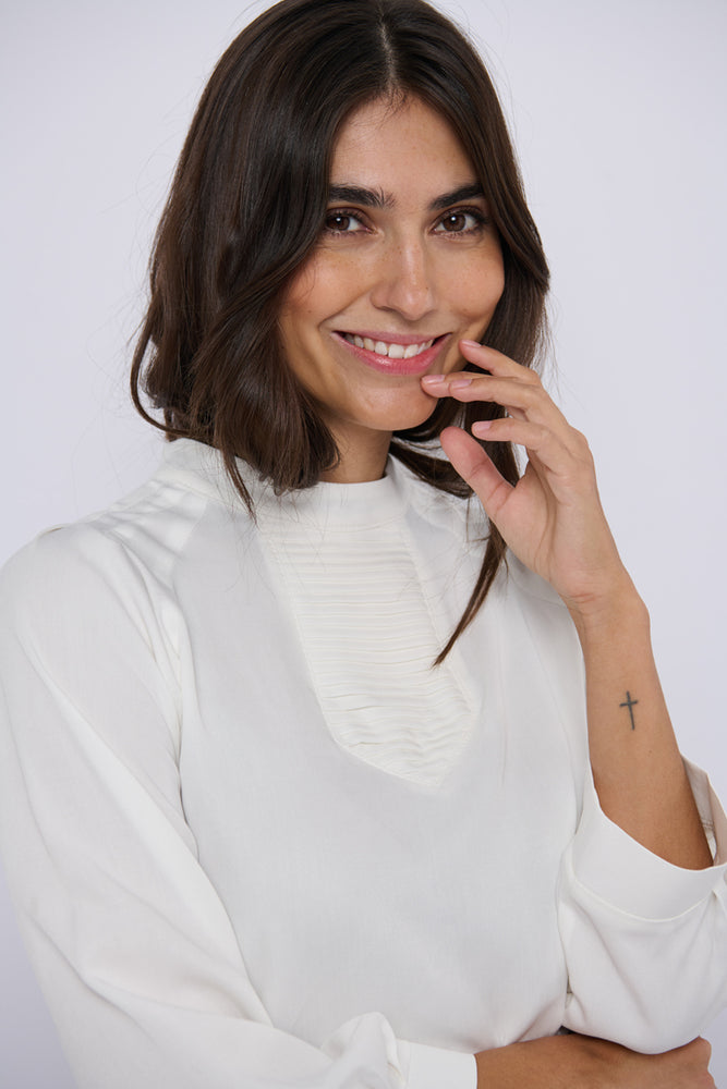 Tolsing Tine Vendeskjorte / White