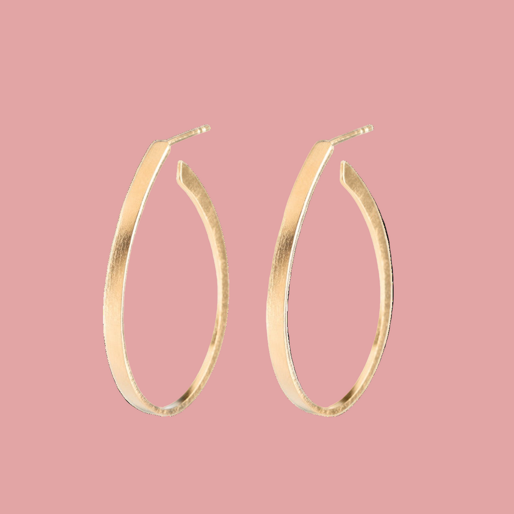 Pernille Corydon Oval Creoler / Forgyldt