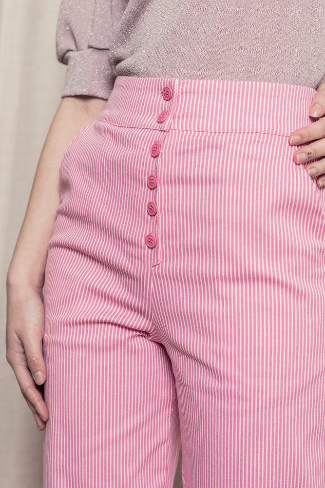 Sophia Lee Wilde Pants / Pink & white stripes